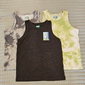 Garanimals Kids Tank Tops - Black, Gray, Green Tie-Dye - Set of 3